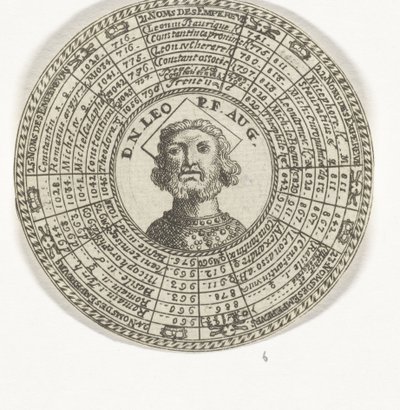 Medalha com o retrato de Leão III e com os nomes dos imperadores romanos orientais de Anonymous