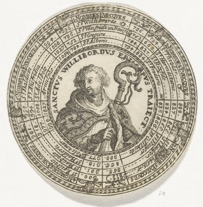 Medalha com o retrato de São Willibrord e os nomes dos bispos de Utrecht de Anonymous