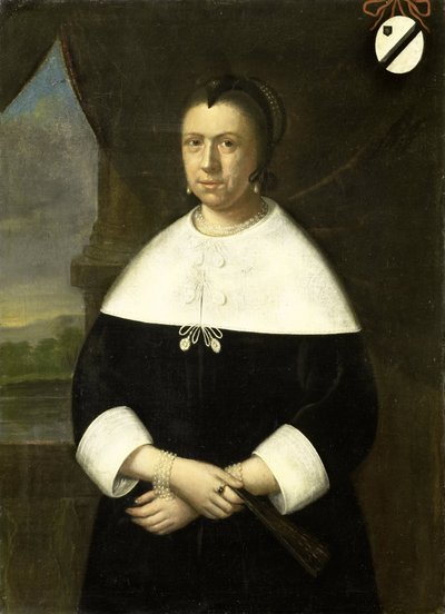 Retrato de Maria Quevellerius (1629-64), primeira Esposa de Jan van Riebeeck, ou da sua segunda Esposa Maria Scipio (c. 1630-95) de Anonymous