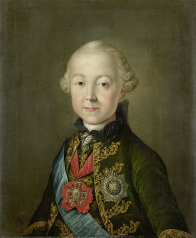Retrato de Paulo I, Imperador da Rússia, em tenra idade de Anonymous