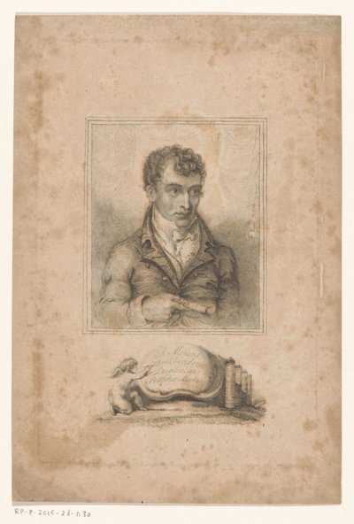 Retrato de Robert Mount, encadernador e vendedor de impressão de Londres R. Montagem, Encadernador, Vendedor de Impressão e Criador de Portfólio (título no objeto) de Anonymous