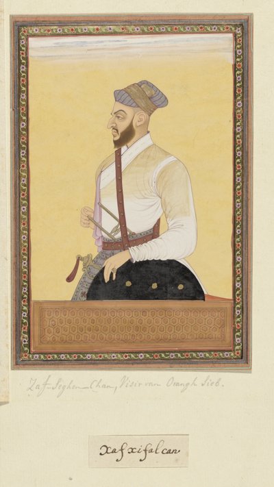 Retrato de Saf-shikan Khan que foi vizir de Aurangzeb de Anonymous