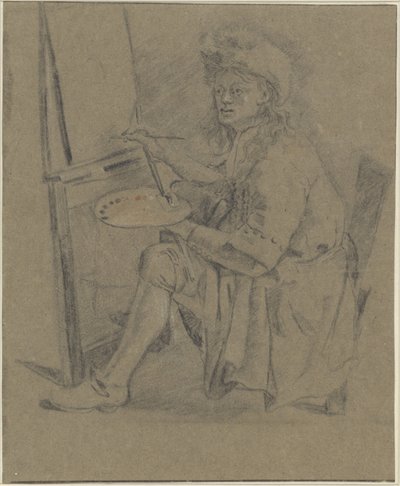 Retrato de Thomas Wijck, em frente ao seu cavalete de Anonymous