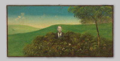 Retrato de um homem desconhecido em uma paisagem pintada de Anonymous