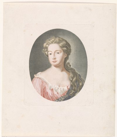 Retrato de uma mulher de cabelo comprido de Anonymous