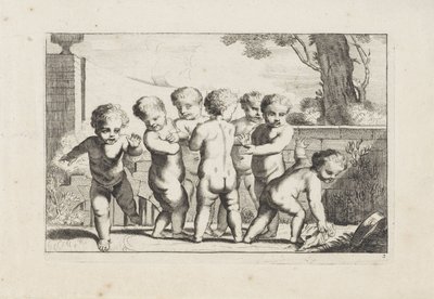 Lenço Putti de jogo de mão
Putti tocando (título da série) de Anonymous