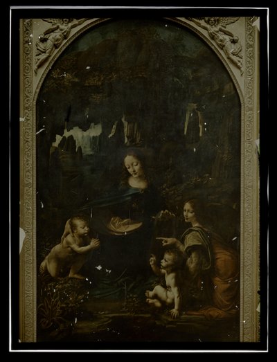 Reprodução de Leonardo da Vinci, Virgin on the Rocks, Louvre de Anonymous