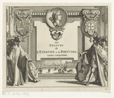 Cavaleiros de ordens espanholas com brasões de armas
Página de título para: Juan Alvarez de Colmenar, Les Delices de l