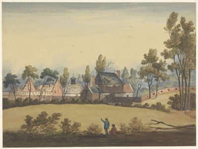 Ruínas de Hougoumont Sete placas de Waterloo e seus arredores (título da série) de Anonymous