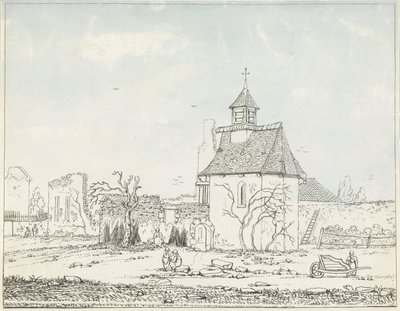 Ruínas de Hougoumont Sete placas de Waterloo e seus arredores (título da série) de Anonymous