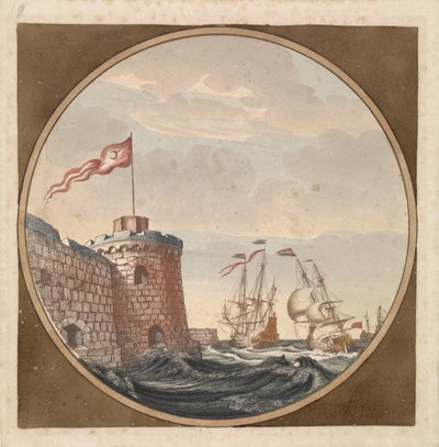 Navios em um bastião com bandeira turca de Anonymous