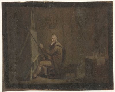 Pintor no seu estúdio de Anonymous