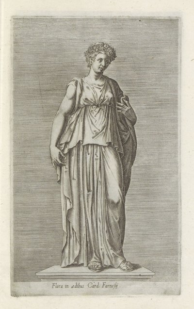 Sculptuur van Flora
Flora em Cartão de Aedibus. Farnesij (título sobre o objecto)
Escultor antieke em Roma (título da série)
Antiquarum statuarum urbis Romae quae in publicis locis visuntur icones (título da série) de Anonymous