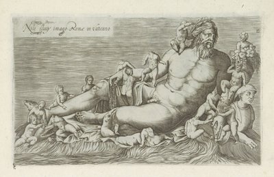 Sculptuur van de rivier de Nijl
Nili fluvy imago Romae no Vaticano (título sobre o objecto)
Escultor antieke em Roma (título da série)
Antiquarum statuarum urbis Romae quae in publicis locis visuntur icones (título da série) de Anonymous