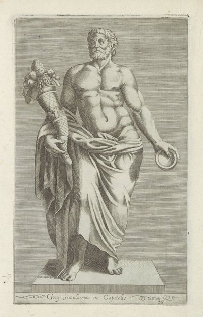 Sculptuur van een man conheceu een hoorn des overvloeds Estátua de Geny no Capitólio (título no objeto) Esculturas antigas em Roma (título da série) Ícones das antigas estátuas da cidade de Roma que são vistas em locais públicos (título da série) de Anonymous