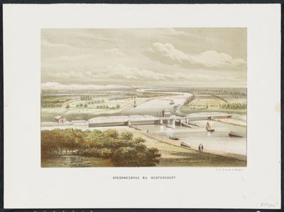 Ponte ferroviária perto de Westervoort, 1846
Ponte ferroviária perto de Westervoort (título sobre o objecto)
As principais pontes ferroviárias nos Países Baixos (título da série) de Anonymous