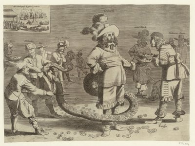 Desenho animado em Cromwell como o horrível Tailman, 1652 de Anonymous