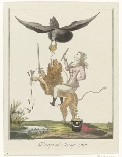 Caricatura do pagamento holandês à Prússia, 1787 Purgue um l