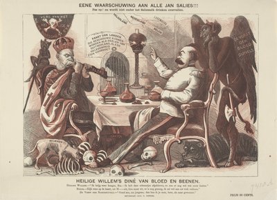 Desenho animado sobre Kaiser Wilhelm I e Bismarck, 1870
O diné de sangue e ossos de São Guilherme (título sobre o objecto) de Anonymous