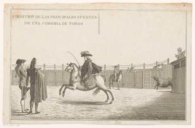 Toureiros em uma arena Coleccion de las principales suertes de una corrida de toros (título da série no objeto) Colecção das manobras tauromáquicas mais importantes (título da série) de Anonymous