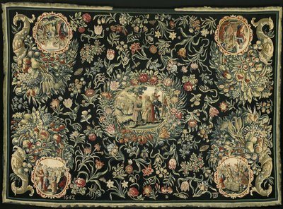 Toalha de mesa com a história de Joseph e um padrão floral de Anonymous