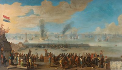 A Batalha perto de Livorno (14 de março de 1653) de Anonymous