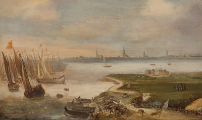 A derrota holandesa no Blokkersdijk, perto de Antuérpia, 1605 de Anonymous