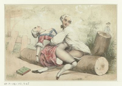 Três casais fazendo sexo Fazendo amor na paisagem Três fazendo amor (título da série) de Anonymous
