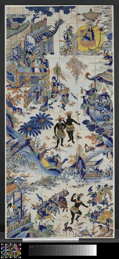 Painel de azulejos com uma paisagem chinesa
Tegeltableau conheceu Chinees landschap de Anonymous