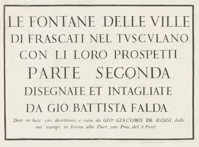 Impressão do título com título emoldurado Fontane delle ville di Frascati (título da série) Fontes de Frascati (título da série) de Anonymous