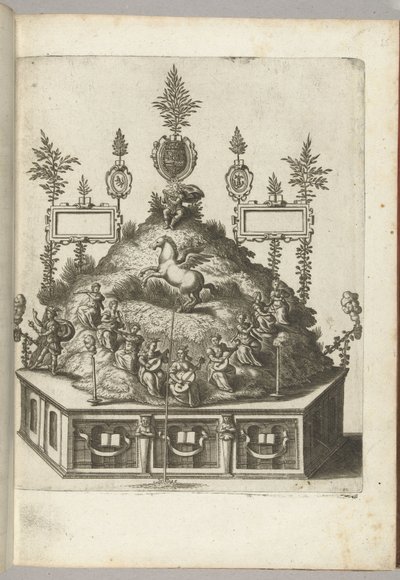 Palco com Apollo no Parnassus, 1594 de Anonymous