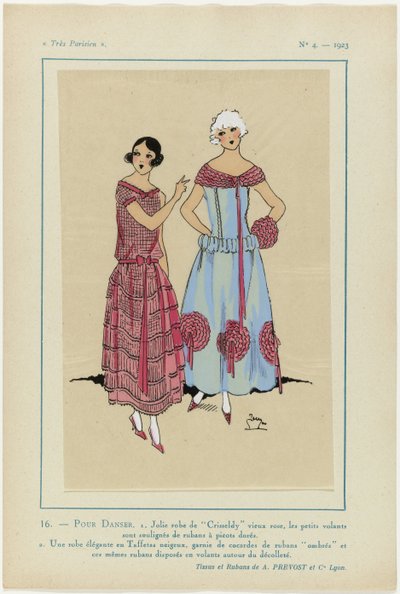 Très Parisien, 1923, No. 4: 16. - POUR DANSER. 1. Jolie robe de Crisseldy. de Anonymous