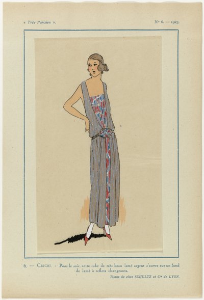 Très Parisien, 1923, No. 6: 6. - Para a noite, este vestido... de Anonymous