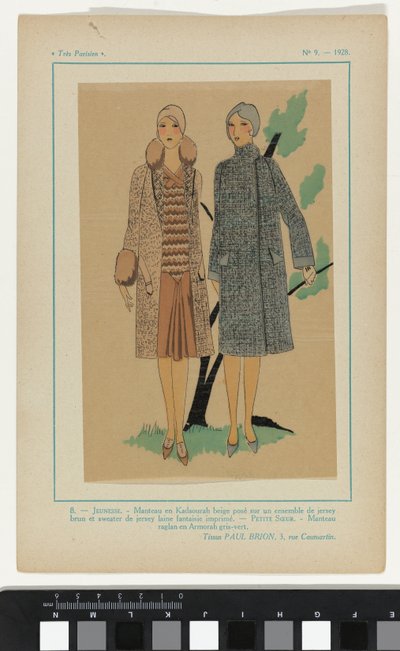 Très Parisien, 1928, No. 9: 8.0 - JUVENTUDE. Casaco em Kadsourah... de Anonymous
