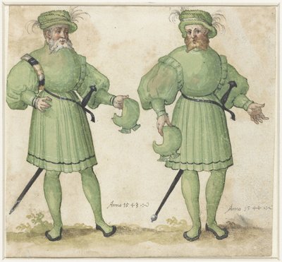 Dois funcionários do tribunal em roupa verde clara de Anonymous