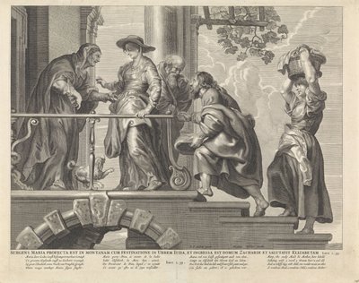 Visitatie
Surgens Maria profecta est in montanam cum festinatione in urbem Iuda, et ingressa est domum Zachariae et salutavit Elizabetam (título sobre o objecto)
Royaalbijbel (título da série) de Anonymous