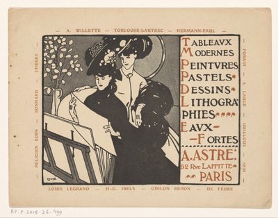 Cartão de visita do comerciante de arte Achille Astre em Paris de Anonymous