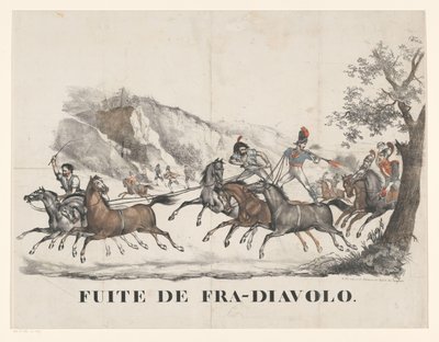 Voo de Fra-Diavolo Fuite de Fra Diavolo (título no objeto) de Anonymous