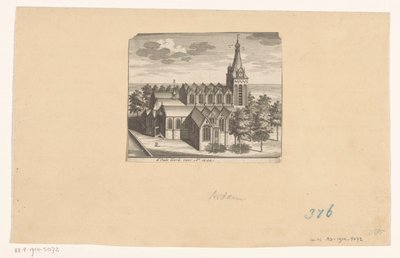Vista aérea do Oude Kerk em Amesterdão, antes de 1544
d