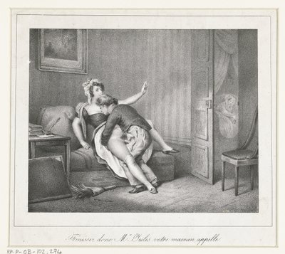 Casal fazendo amor em um sofá Finissez donc Sr. Jules votre maman appelle. (título no objeto) de Anonymous