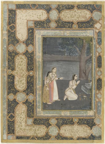 Mulheres em frente de um altar de linga (Bhairavi ragini) de Anonymous