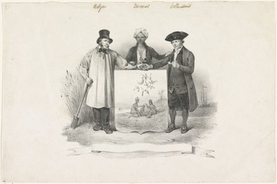 Brasão de armas com belga, javanês e holandês, 1826 de Anonymous