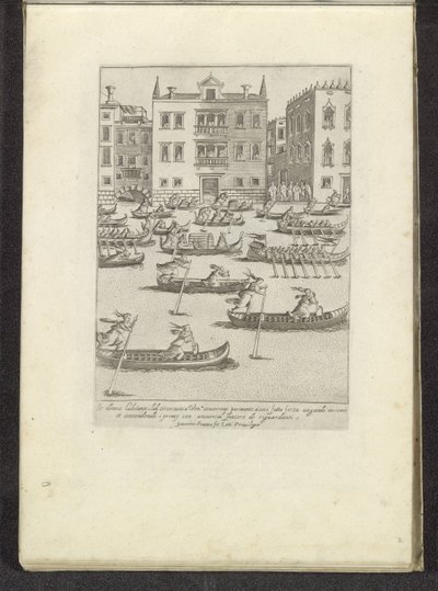 Competição de gôndolas e barcos a remo em Veneza Cenas da vida veneziana (título da série) Habiti d