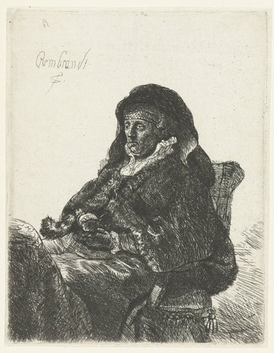 Viúva com luvas pretas A mãe de Rembrandt como viúva de Anonymous