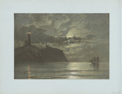 Seascape com farol após uma pintura de C. Frederick Sörensen de Anonymous