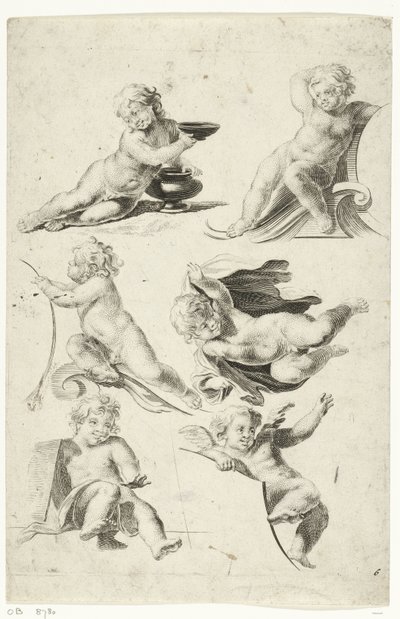 Zes putti de Anonymous