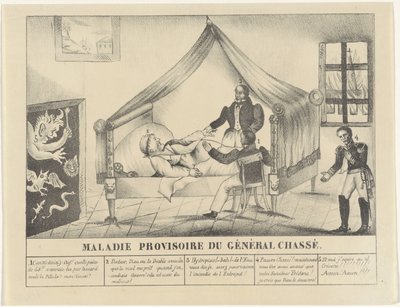Ziekbed van geral Chassé, 1830 Doença temporária do General Chassé (título no objeto) de Anonymous