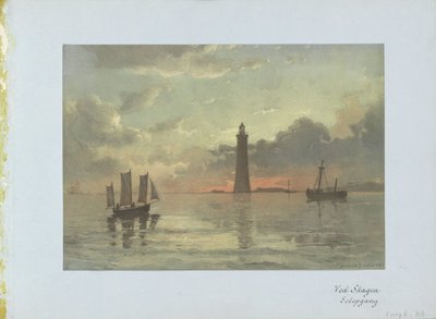 Nascer do sol após a pintura de C. Frederick Sörensen Entrada Ved Skagen Solo. (título no objeto) de Anonymous