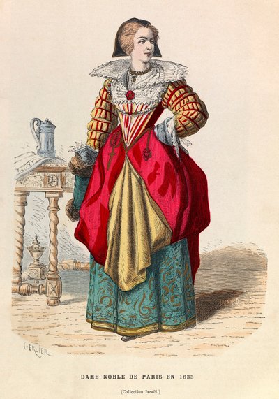 Uma nobre senhora de Paris 1633 - Uma nobre do século XVII em Paris - coleção particular de Anonymous Anonymous