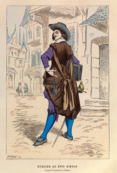 Um académico (académico, universidade) em Paris no século XVII - Bolseiro em Paris no século XVII - colecção privada de Anonymous Anonymous